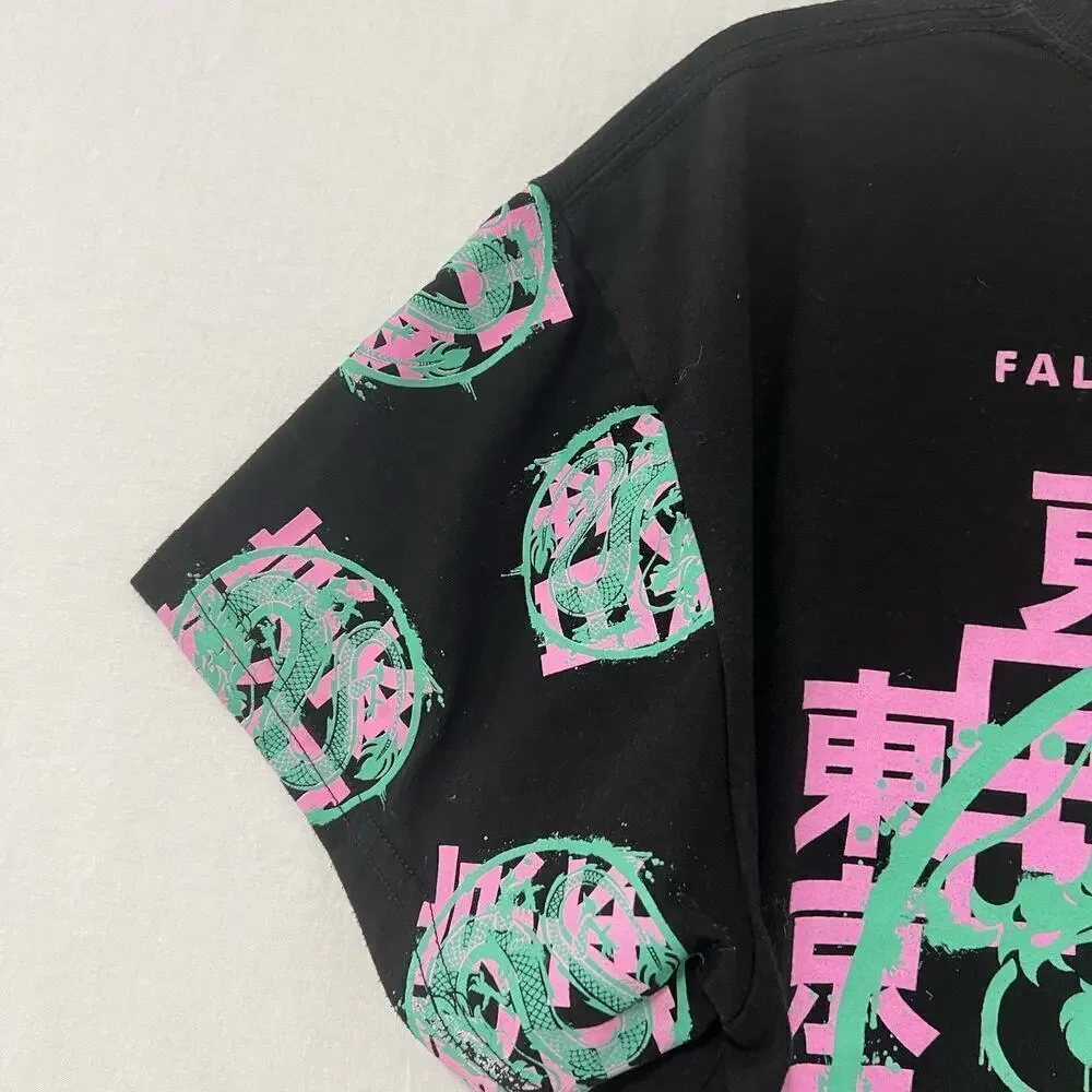 Fresh Laundry Tokyo Japan T-Shirt Large Black Dragon Graphic Print Short Sleeve_4